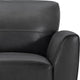 Jedd Contemporary Chair, Genuine Black Leather With Brown Wood Legs