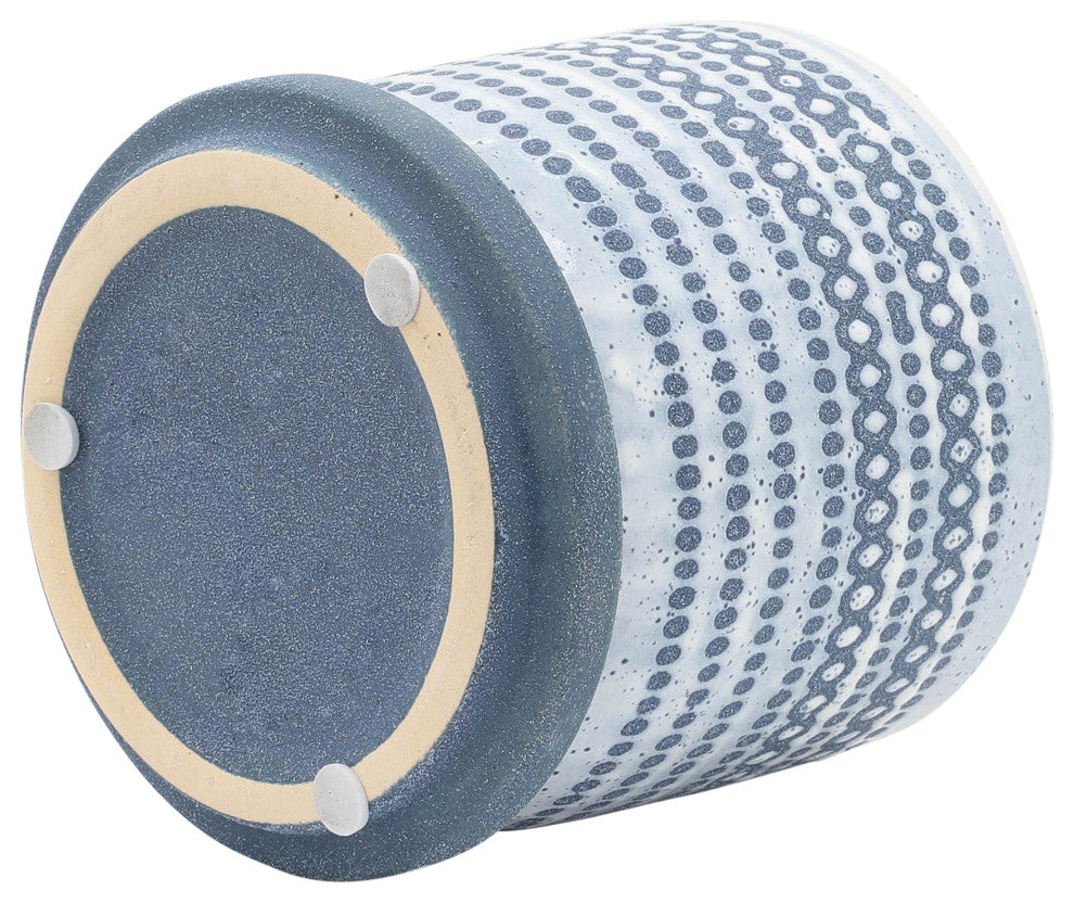 Ceramic 5" Planter With Saucer, Blue