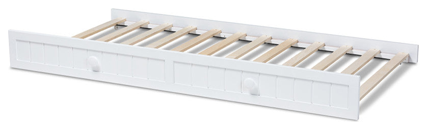 Baxton Studio Neves Cottage Farmhouse Whiteed Wood Twin Size Trundle