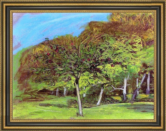 Claude Oscar Monet Fruit Trees Framed Premium Canvas Print, 21"x28"