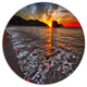 Sandy Beach With Lovely Waves, Seashore Art Disc Metal Wall Art, 23"