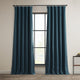 Faux Linen Darkening Curtain Single Panel, Story Blue, 50"x108"