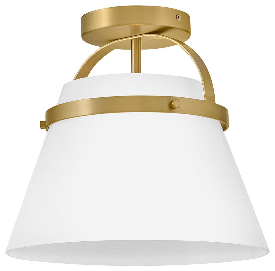 Lark Tori Medium Semi-Flush Mount, Lacquered Brass