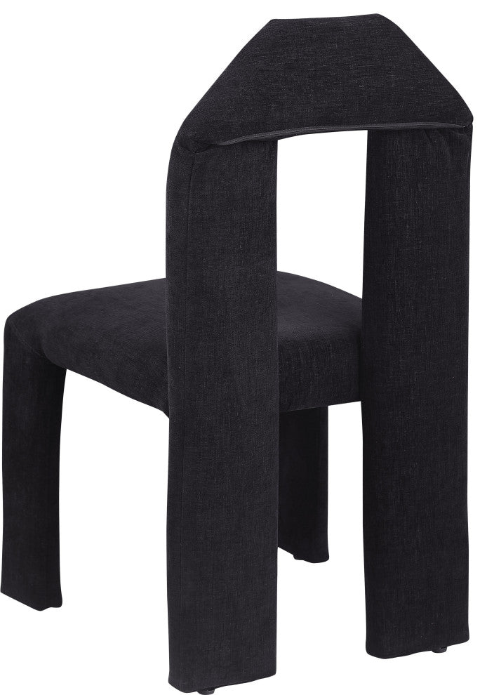 Bennett Upholstered Dining Chair, Set of 2, Black, Chenille Fabric