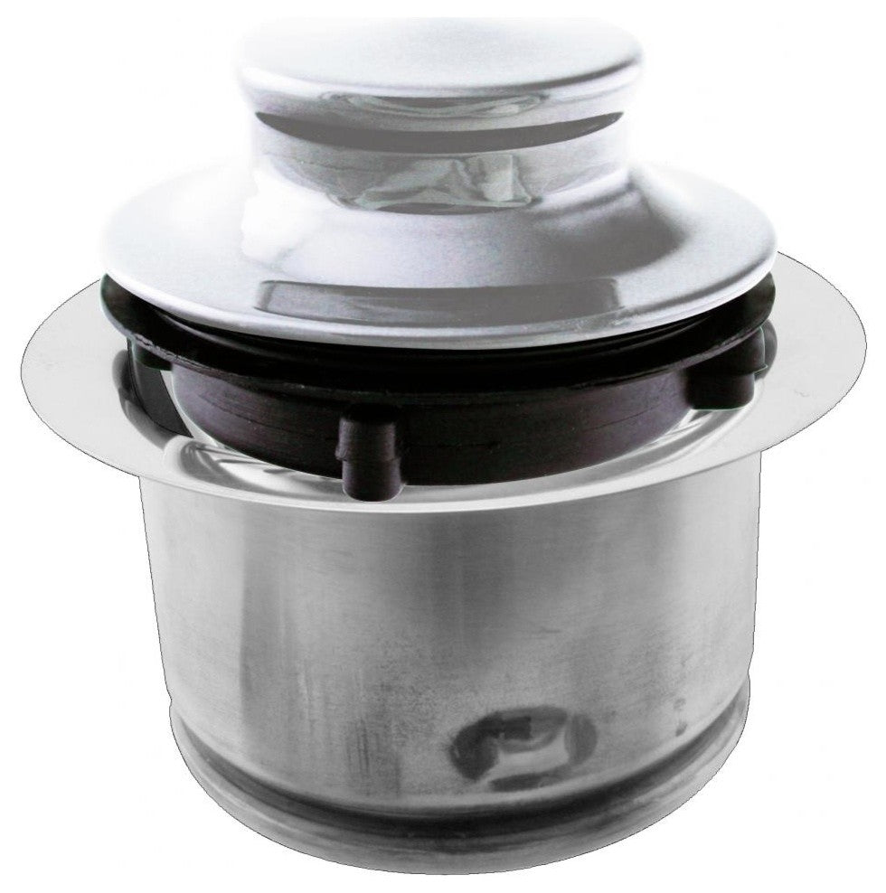 3-Bolt Mount Style Extra-Deep Disposal Flange And Stopper In Polished Chrome