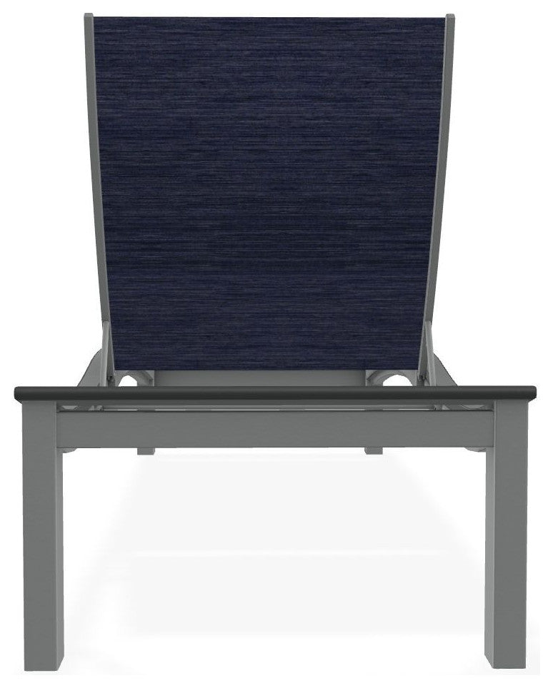 Bazza Sling 4-Position Contour Outdoor Chaise Lounge, Collect Indigo/Graphite