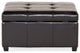 GDF Studio Carlyle Fabric Storage Ottoman, Espresso Leather