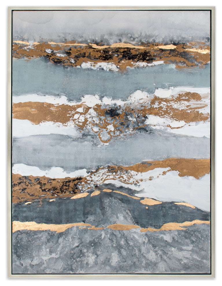 Shimmering Light Hand Painted Canvas, 40" X 2" X 55"