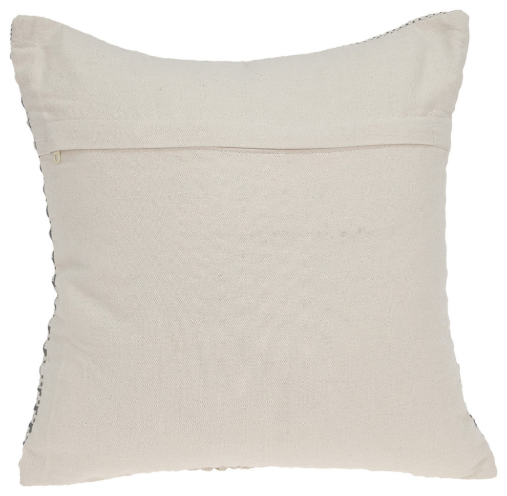 Parkland Collection Janice Bohemian Beige Pillow Cover With Poly Insert, 18"