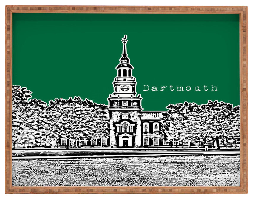 Deny Designs Bird Ave Dartmouth College Green Rectangular Tray