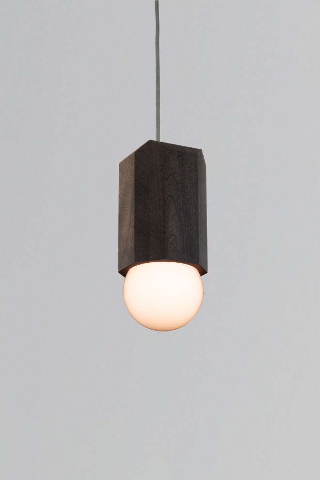 Bimar 1-Light Pendant, Dark Stained Walnut, Led