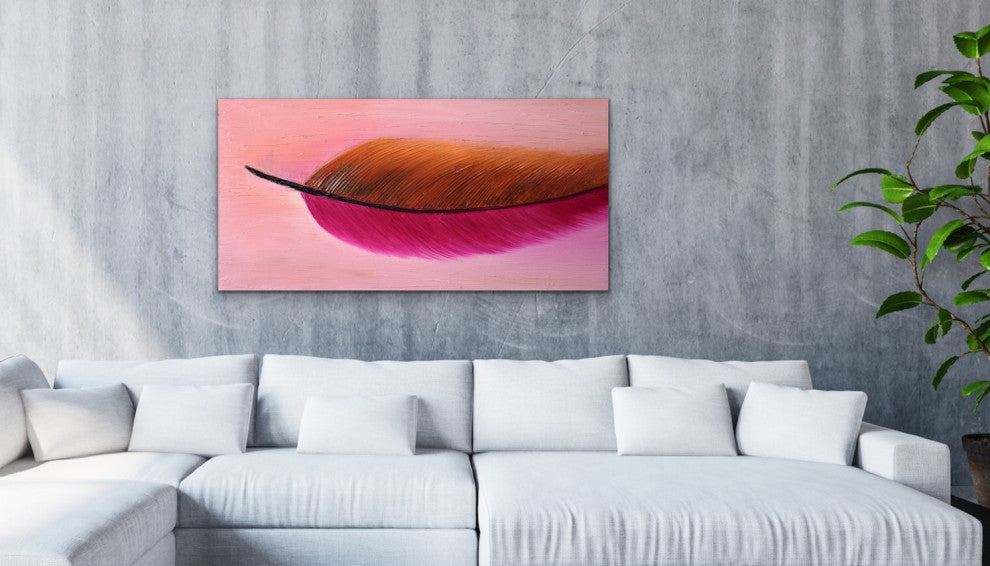 48" x 24" Blushing Phase Original Large pink magenta Modern Painting