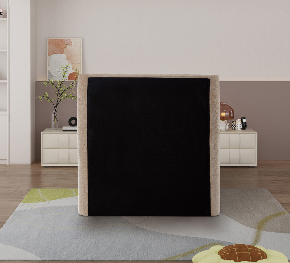 Penny Bed, Beige, Twin, Chenille Fabric