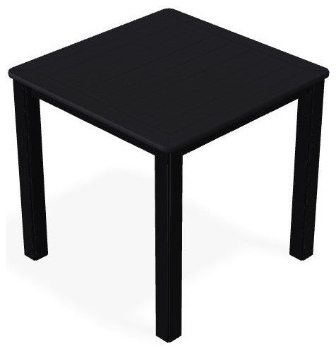 21" Square Marine Grade Outdoor End Table, Black