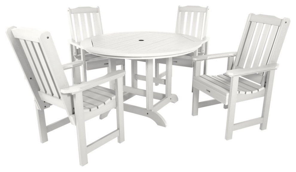 Lehigh 5-Piece Round Dining Set, White