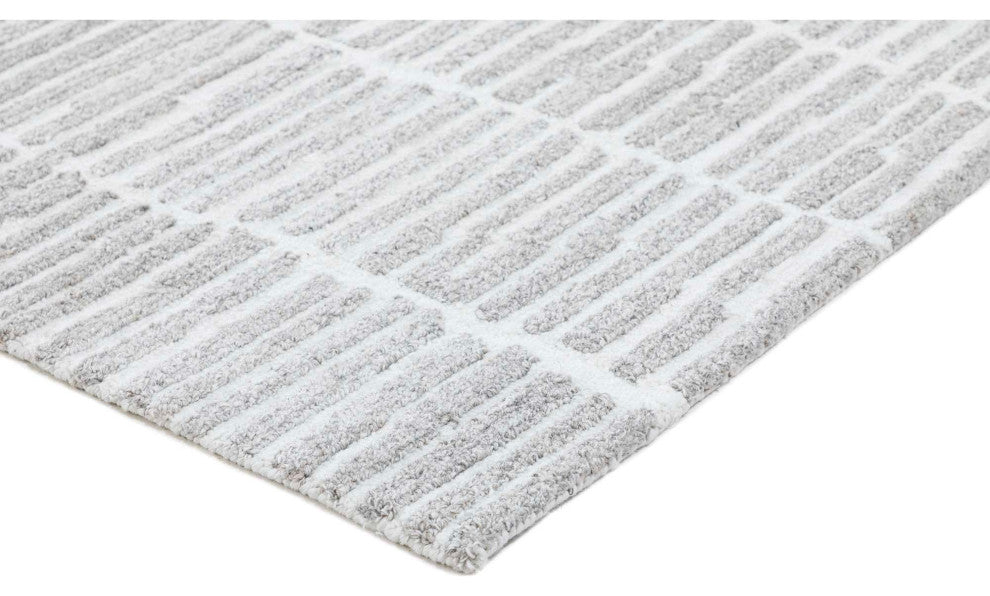 Shelf Grid Lines Area Rug, Brown, 2'6"x8'