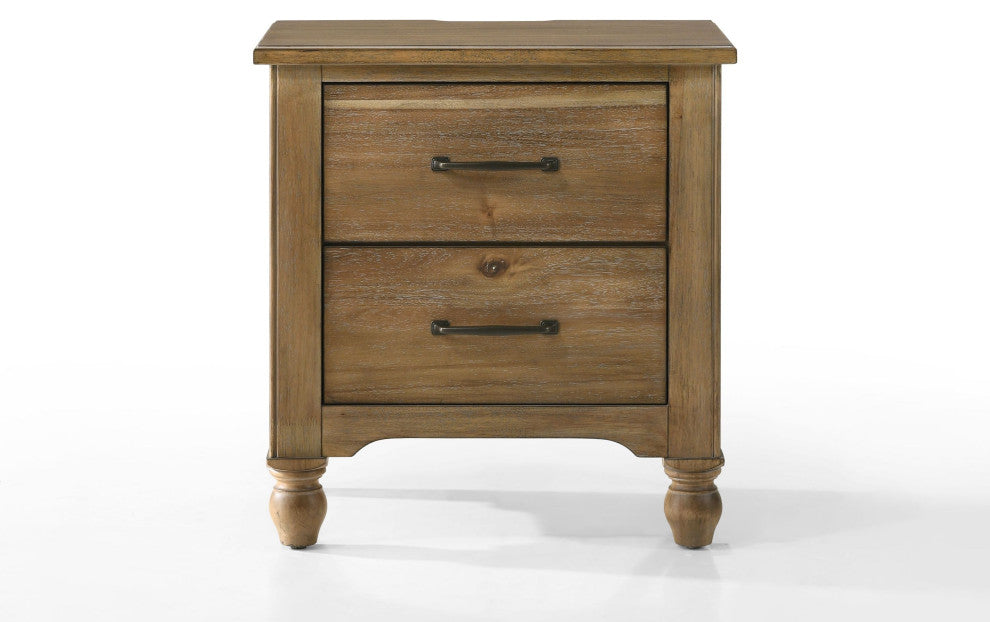 Highland 2-Drawer Wood Nightstand, Sand Dune