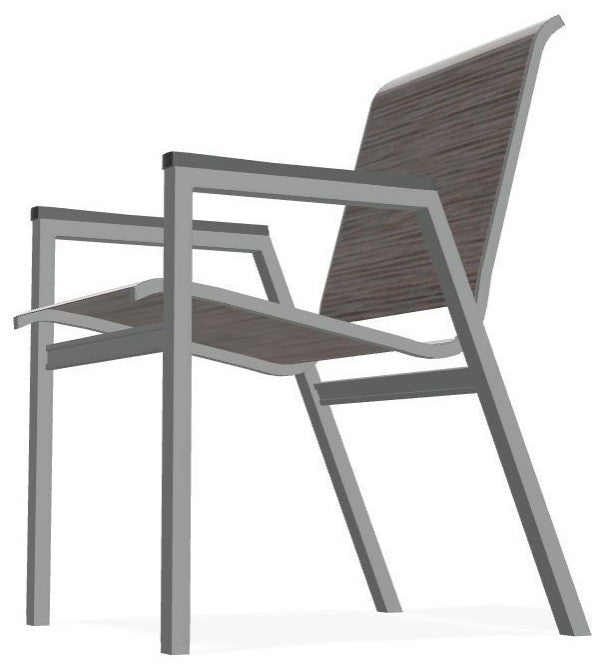 Bazza Sling Stackable Outdoor Dining Chair, James/Graphite