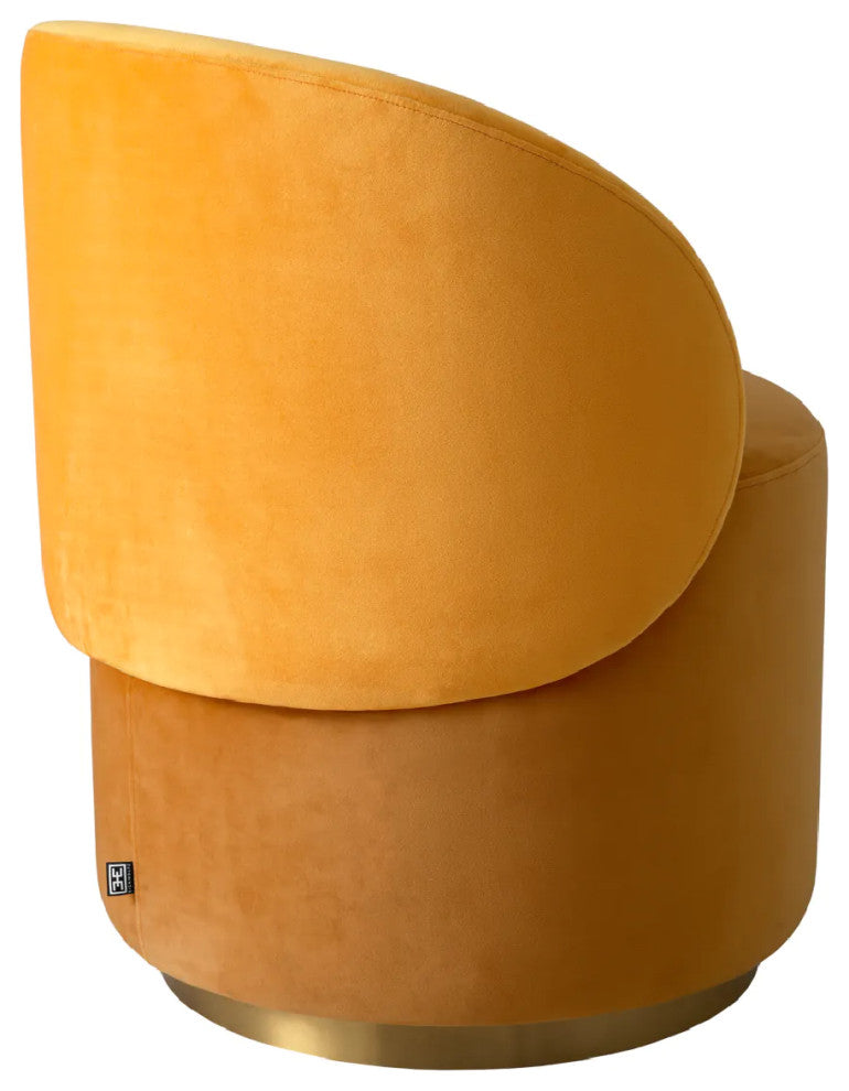 Velvet Low Dining Chair, Eichholtz Greer, Yellow