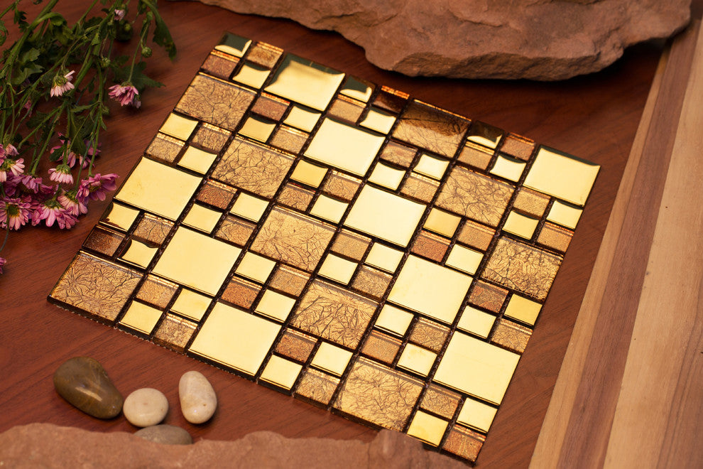 Rousha/Gold Mosaic, 12"x12" Sheets, Set of 11