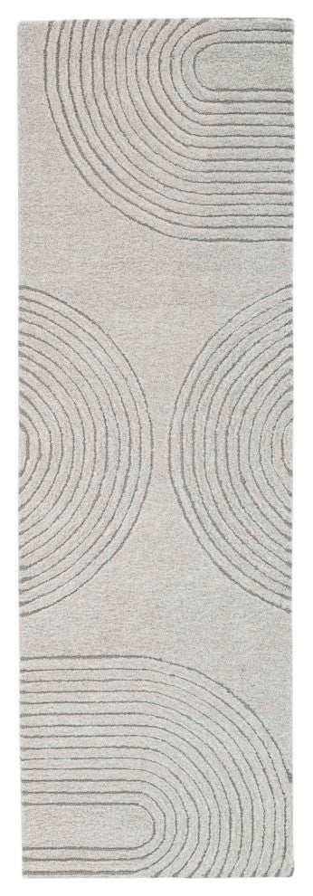 Mid-Century Tonal Area Rug, Ivory, 2'6"x8'
