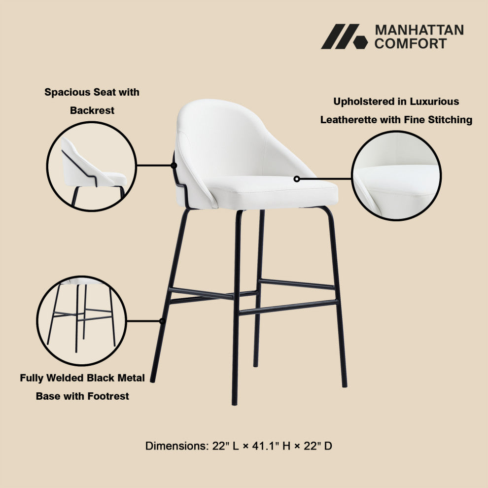 Manhattan Comfort Gracie Barstool, Set of 3