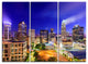 "Charlotte North Carolina Cityscape" Metal Wall Art, 3 Panels, 36"x28"