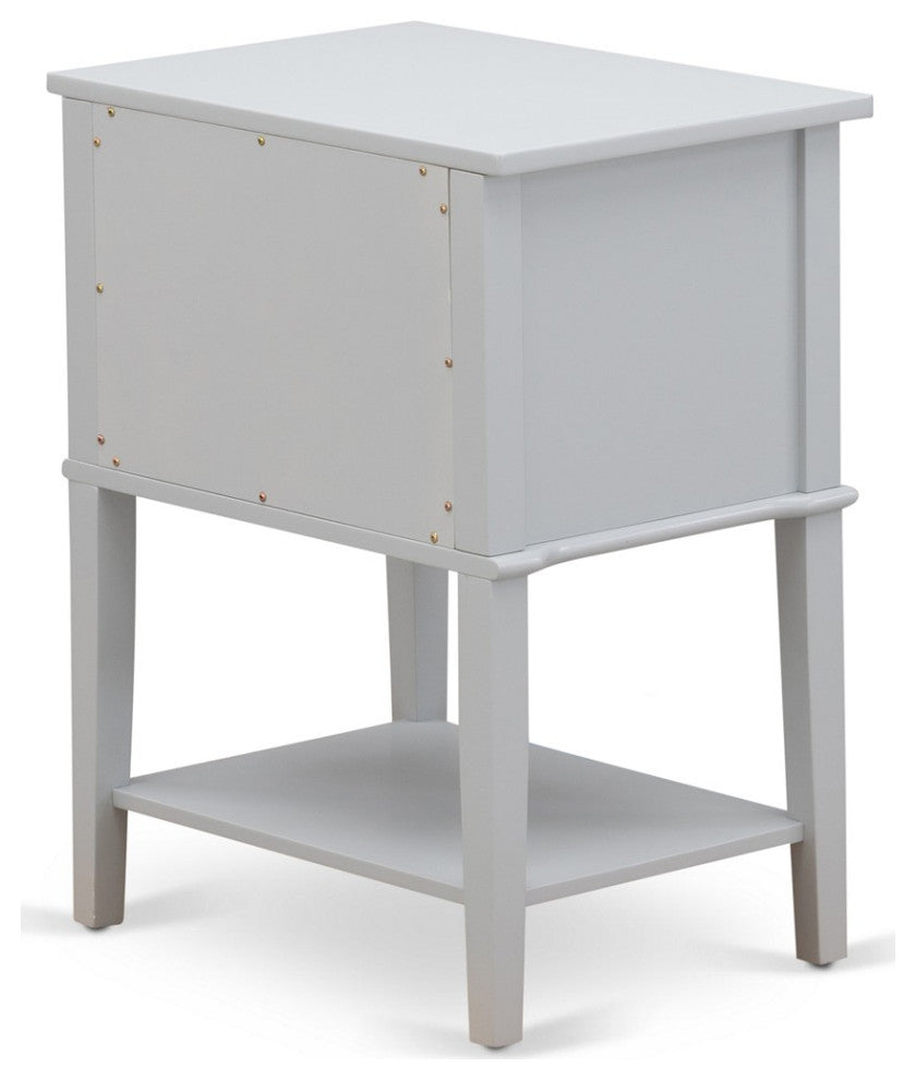 Night Stand For Bedroom, 2 Wood Drawers, Urban Gray Finish