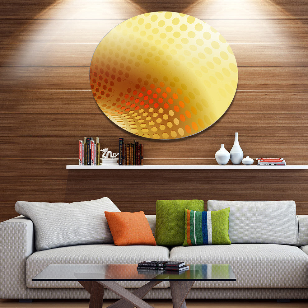 Golden Fractal Abstract Pattern, Abstract Disc Metal Wall Art, 11"