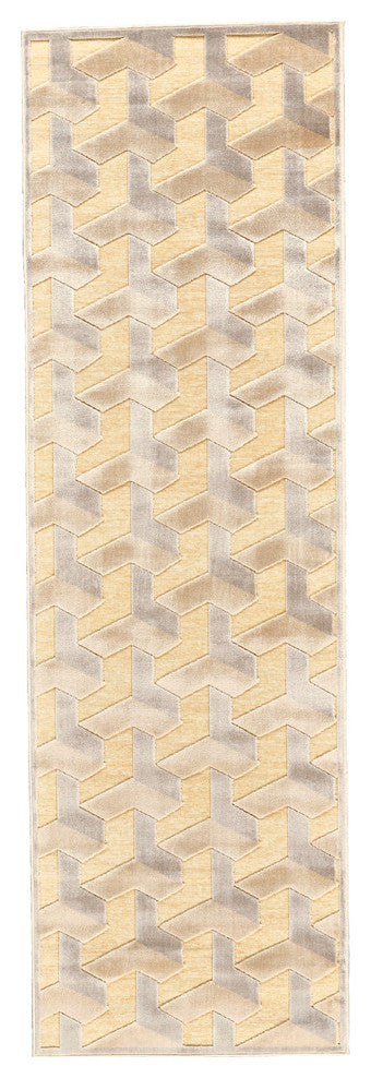 Weave & Wander Pellaro Rug, Cream/Silver, 2'6"x8' Runner