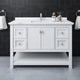 Manchester 48" Single Bathroom Vanity in White with Quartz Stone Top