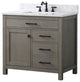 Jasper 36" Bathroom Vanity, Textured Gray, Ariston White Engineered Stone Top