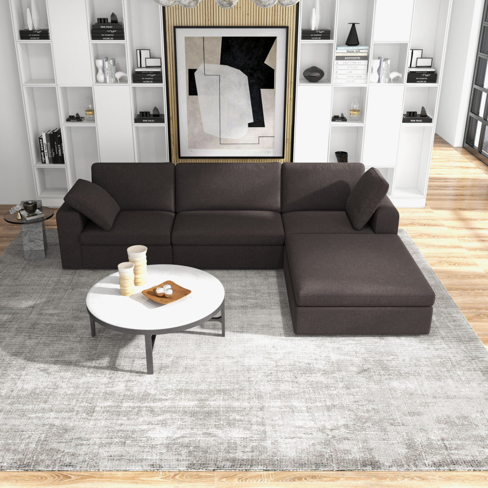 Texas Mid-Century Modern Corner Sofa, Grey