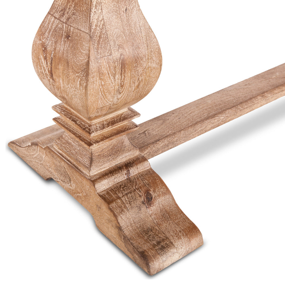 Pengrove 72-Inch Mango Wood Dining Bench in Antique Oak Finish