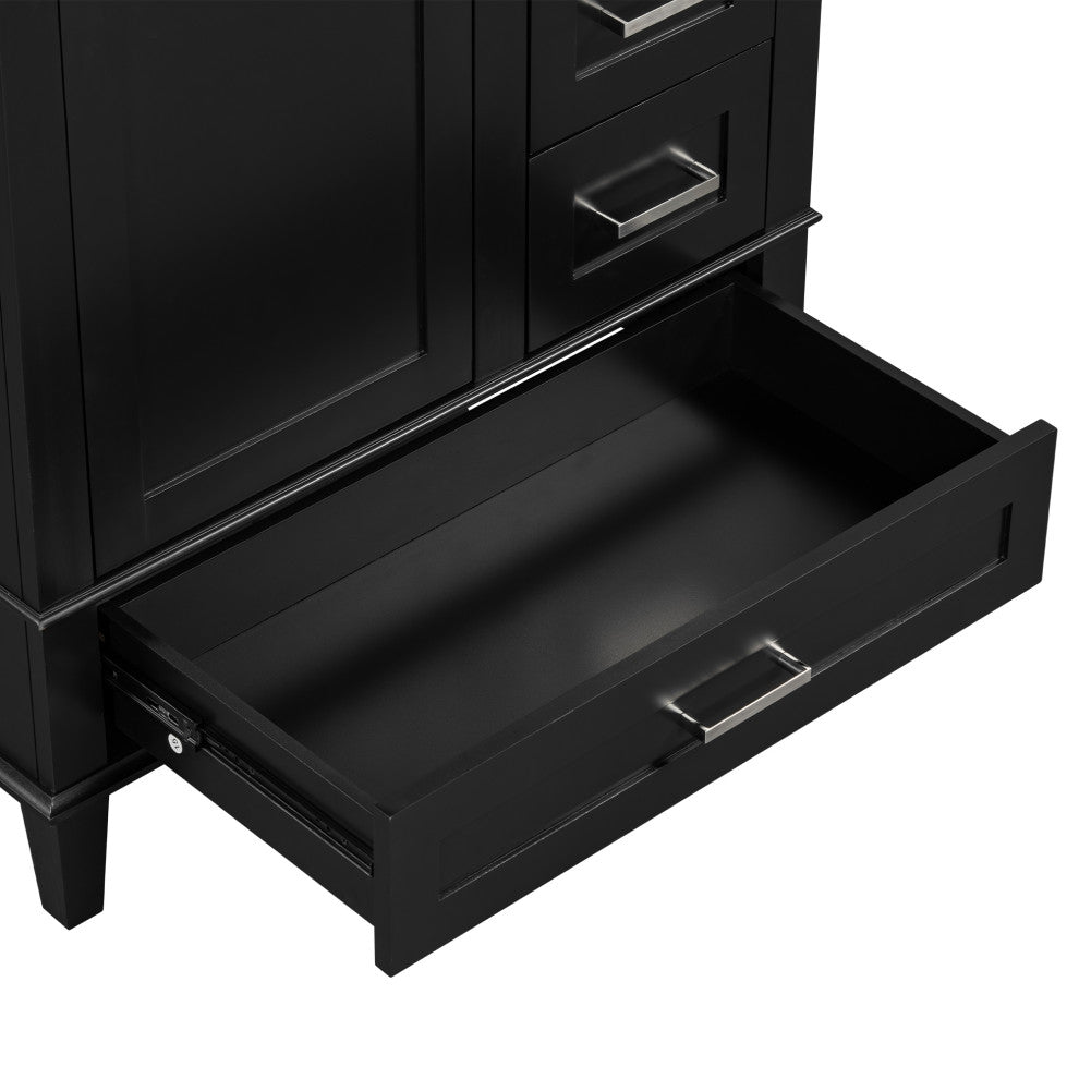 30" Freestanding Bath Vanity Set, Integrated Ceramic Sink, Black, 30 Inches