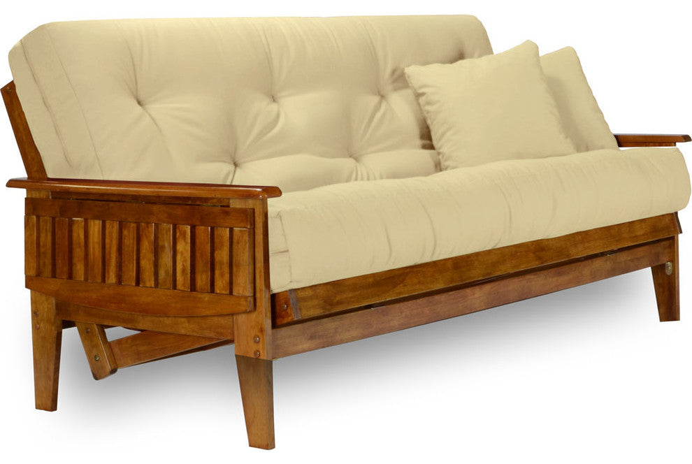 Eastridge Futon Set, Frame, 8" Mattress, Ivory, Full