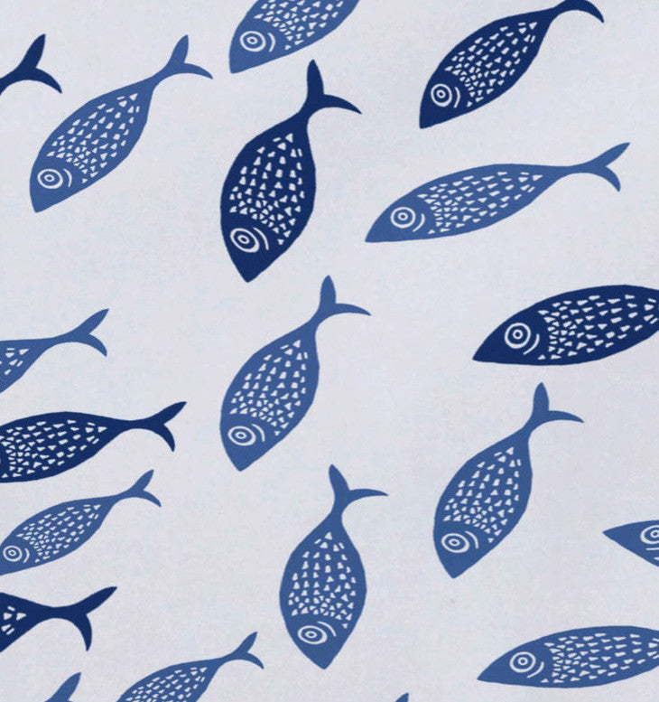 18"x14" Escuela, Animal Print Placemat, Blue, Set of 4