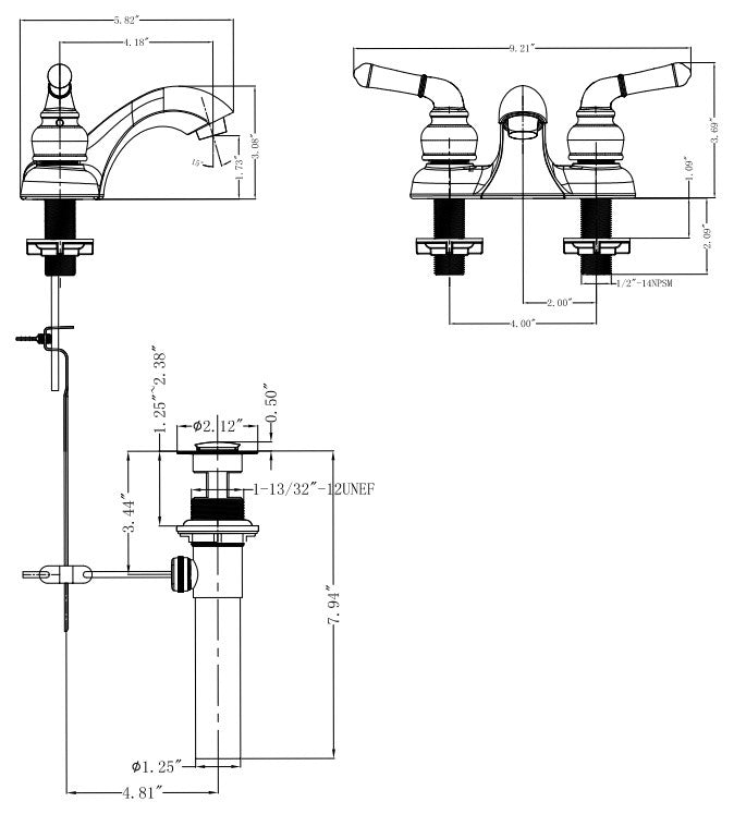 Hardware House 12-3747 Chrome Lavatory Vanity Faucet