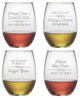 Wine Wisdom 4-Piece Stemless Wine Glass Set