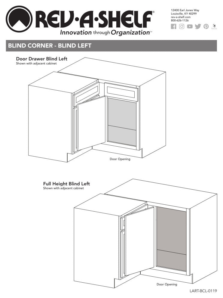 Pivot Out Half Moon 2-Shelf Organizer for Blind Corner Cabinets, White, 33"W