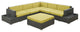 Modern Outdoor Patio Rattan and Wicker 6-Piece SetSectional Set, Peridot