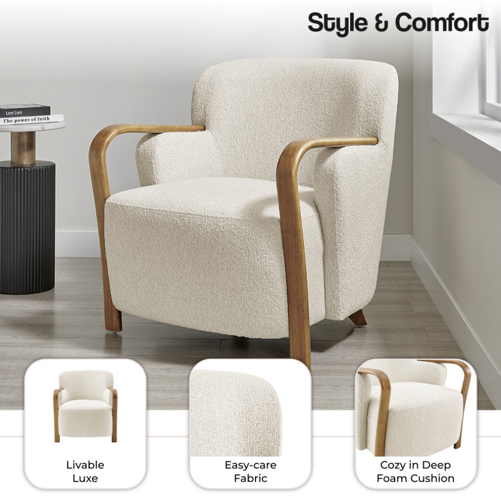 Tania Fabric Accent Arm Chair, Palladian Beige