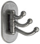 Triple Hook Self-Adhesive, Pewter