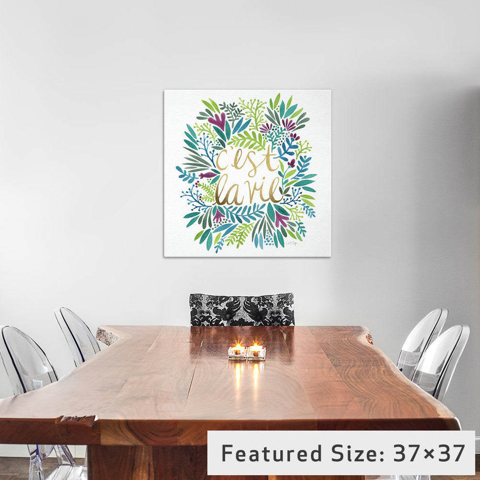 "C'est La Vie Multi Artprint" by Cat Coquillette, 37x37x1.5