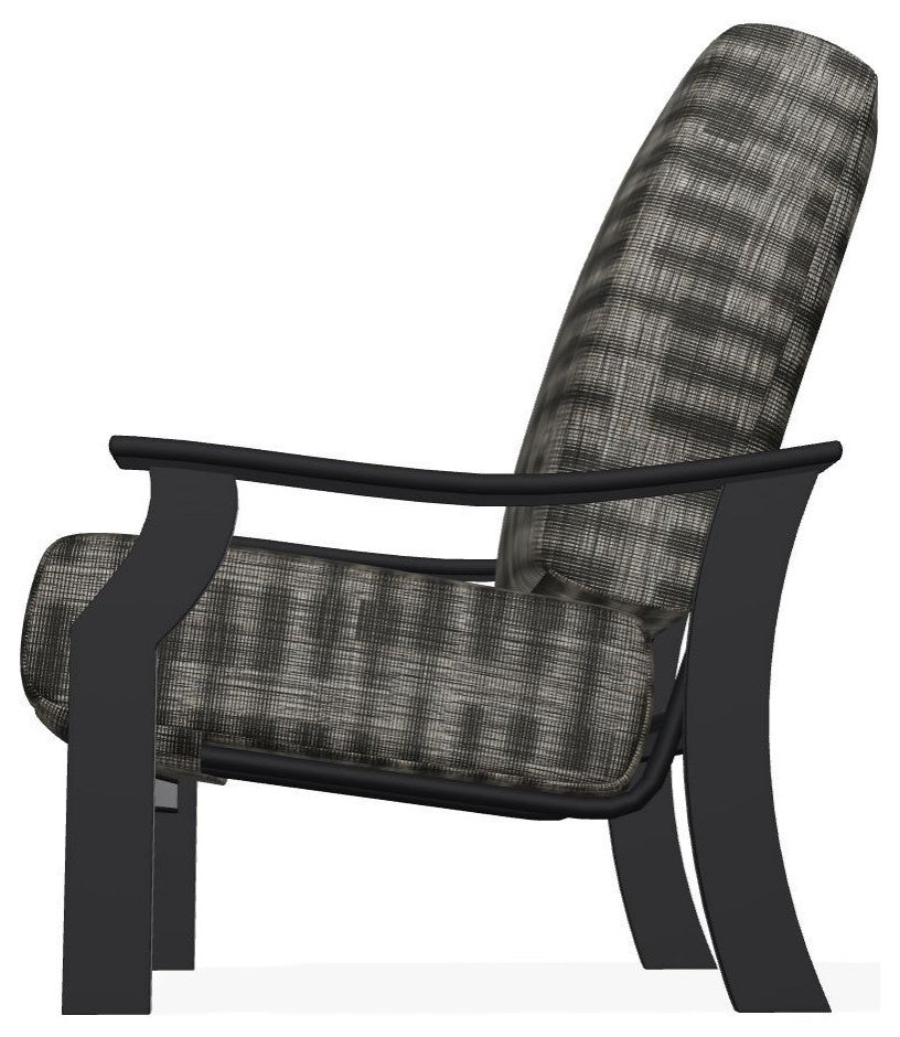 St. Catherine Deep Seat Outdoor Armchair, Illusion Plaid Onyx/Black