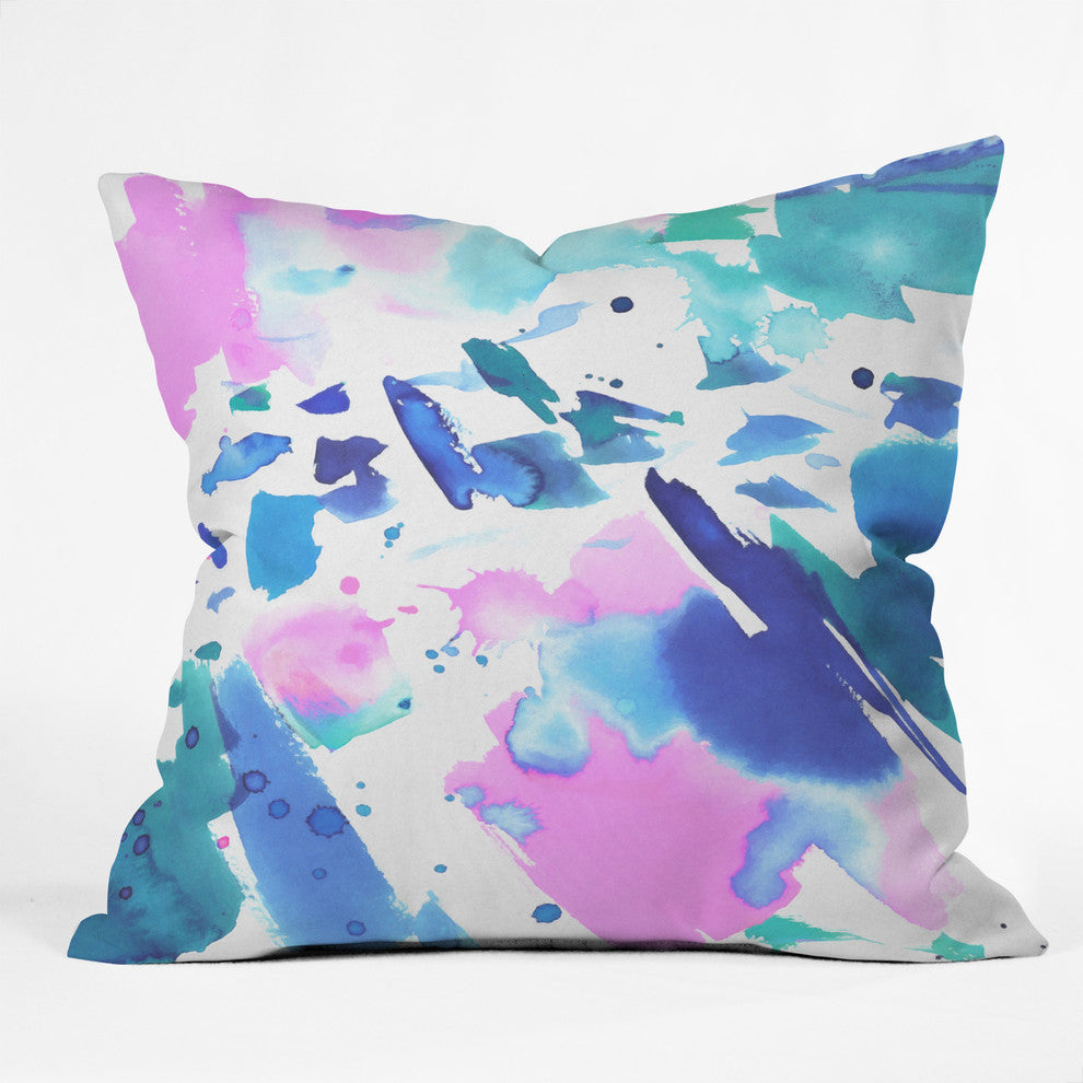 Amy Sia Watercolor Splash Throw Pillow, 16"x16"