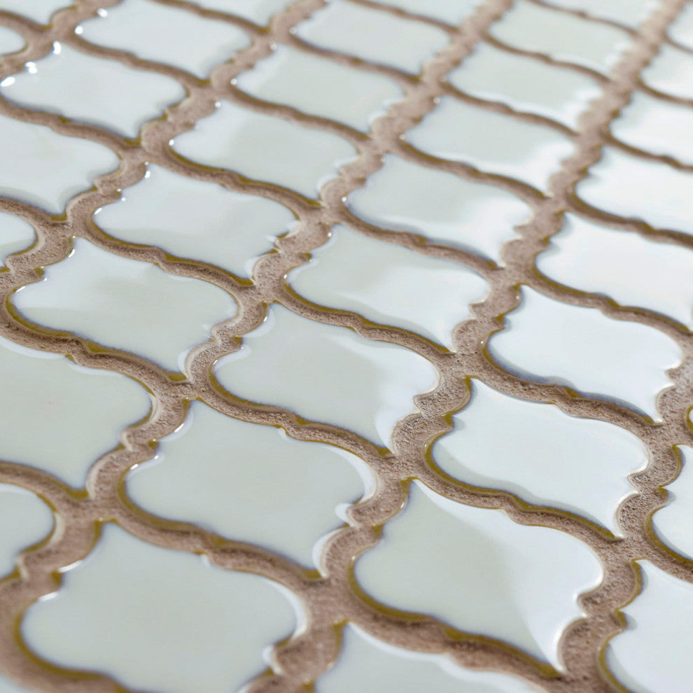 Hudson Tangier Mosaic Floor and Wall Tile, Silk White, Sample