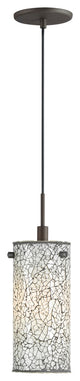 Eclipse 1-Light Mini Pendant, Bronze, Mosaic White
