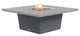 Square Fire Pit Table, 56x56, Propane, Hilltop Grey Powdercoat, Gray