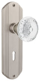 Deco Plate Double Dummy With Keyhole Crystal Meadows Knob, Satin Nickel, DECCME